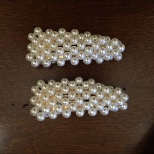 Pearl Hair Clip Snap Barrette 2.5” NWT 2 for $20